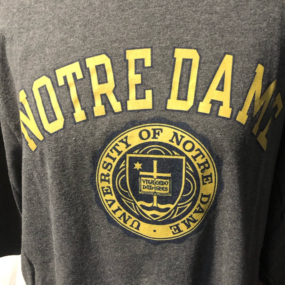 University of Notre Dame Gray and Yellow T-shirt Sz. XXL